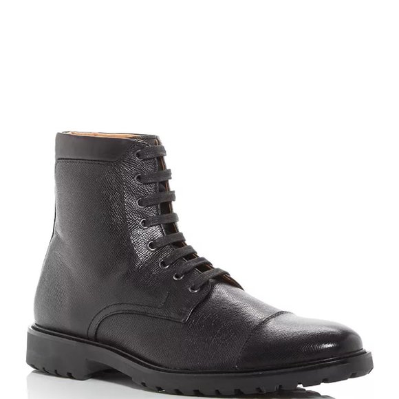 Bloomingdale's Men's Black Leather CapToe Boots - 11 -  New in Box - Picture 9 of 13